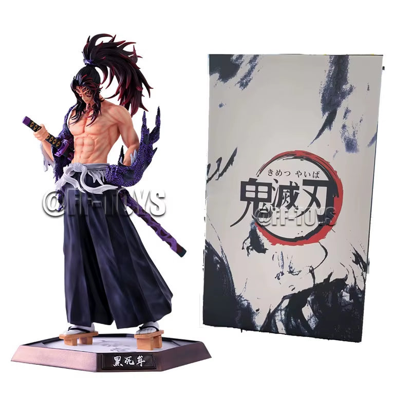 32CM Anime Demon Slayer Kimetsu No Yaiba Figure Kokushibo PVC Action Figures GK Statue Model Doll Toys for Children Gifts