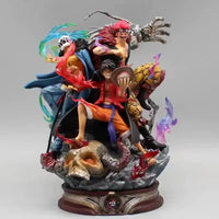 One Piece Anime Figurine Three Captain Figure Kid Trafalgar Law Luffy Action Pvc Model Statue Doll Collection Decoration Gifts