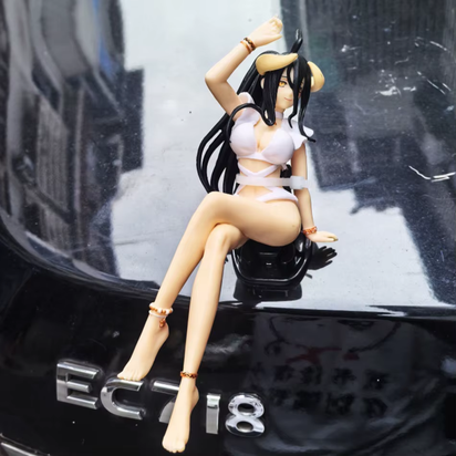 Overlord Figures Albedo Anime Figure Sexy Girl Swimsuit Sitting Figurine Model Pvc Statue Doll Collection Decoration Toys Gifts