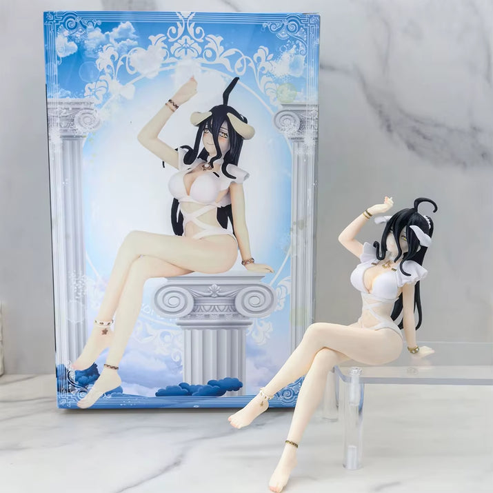 Overlord Figures Albedo Anime Figure Sexy Girl Swimsuit Sitting Figurine Model Pvc Statue Doll Collection Decoration Toys Gifts