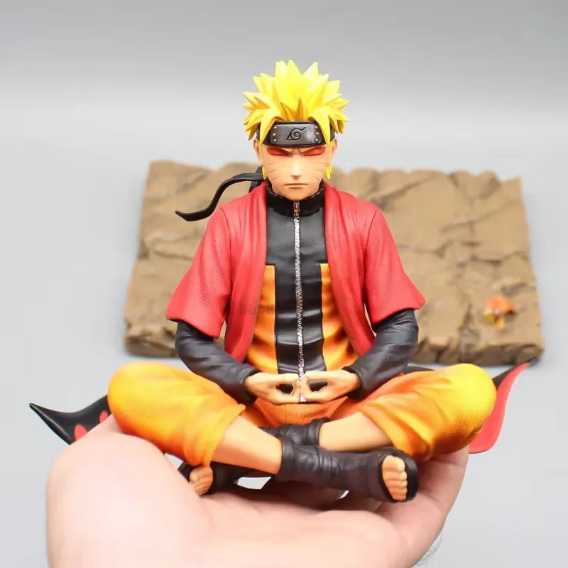 Uzumaki Naruto Anime Figure Naruto Action Figurine 16Cm Sit in Meditation Posture Statue Screen Decor Collectble Anime Toys Gift