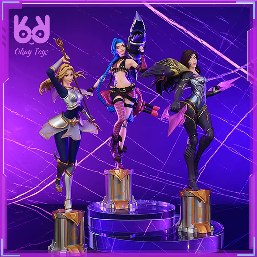 22Cm League of Legends Anime Figurine Luxanna Crownguard Lux Kaisa Jinx Action Figure Tiktok Hot Birthday Gift Customized