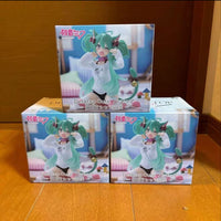 In Stock Original Taito Hatsune Miku Desktop Cute Action Figure 13Cm Neko T-Shirt Ver. Anime Figurine Kawaii Girl Model Toy Gift