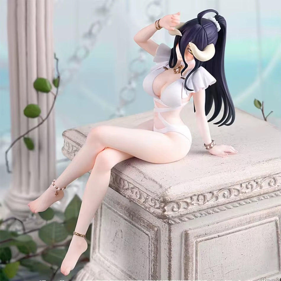Overlord Figures Albedo Anime Figure Sexy Girl Swimsuit Sitting Figurine Model Pvc Statue Doll Collection Decoration Toys Gifts