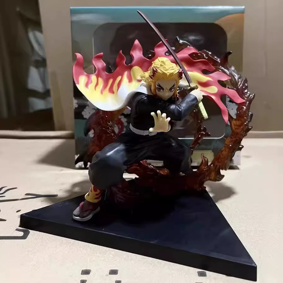 20CM Demo Slaye Anime Figure Inflammation Hashira Rengoku Kyoujurou Adult Action Figure Collect Ornaments Model Doll Gift Toys