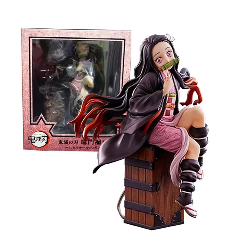 15CM Demon Slayer Kamado Nezuko Sitting Model Toy PVC Figure Toy Gift Collection Box Decoration Desktop Collection Decoration