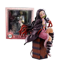 15CM Demon Slayer Kamado Nezuko Sitting Model Toy PVC Figure Toy Gift Collection Box Decoration Desktop Collection Decoration