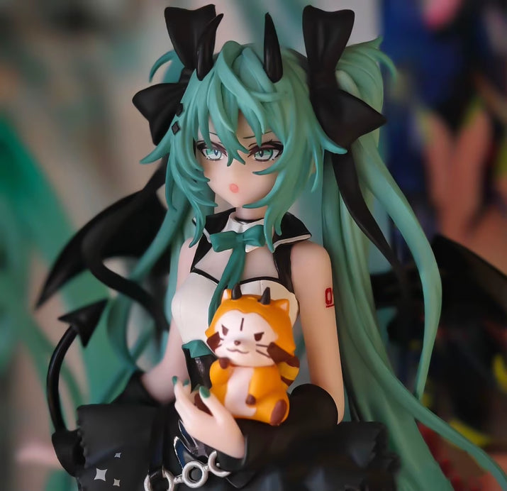 19Cm Little Devil Hatsune Anime Figurine Miku Xiaoyuan Bear Cute Action Model Pvc Toy Collection Desktop Accessories Gift