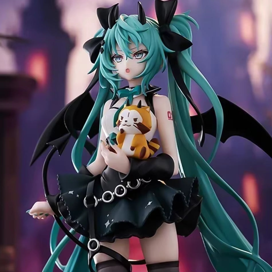 19Cm Little Devil Hatsune Anime Figurine Miku Xiaoyuan Bear Cute Action Model Pvc Toy Collection Desktop Accessories Gift
