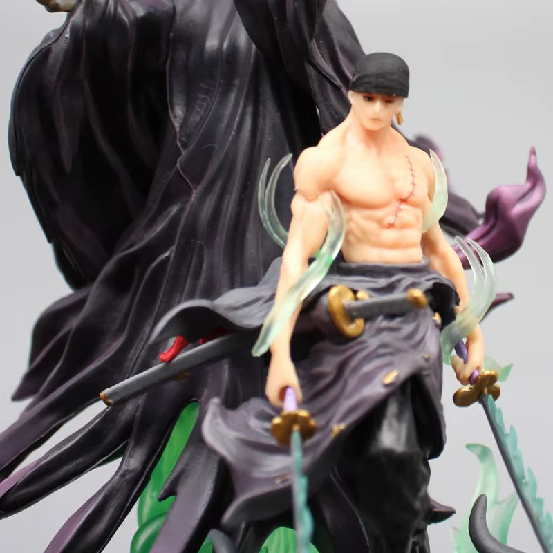 One Piece Anime Figure Zoro Figures Pvc Figurine 23.5Cm Statue 2 Head Collection Desktop Ornament Model Kids Toy Christmas Gift