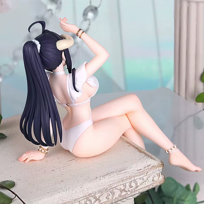 Overlord Figures Albedo Anime Figure Sexy Girl Swimsuit Sitting Figurine Model Pvc Statue Doll Collection Decoration Toys Gifts