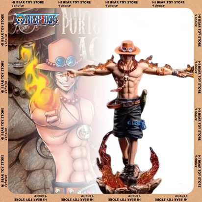 One Piece Figures Ace Anime Figure Portgas D Ace Action Figures Gk Figurine 28Cm Pvc with Light Statue Model Decora Toys Gift
