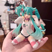 In Stock Original Taito Hatsune Miku Desktop Cute Action Figure 13Cm Neko T-Shirt Ver. Anime Figurine Kawaii Girl Model Toy Gift
