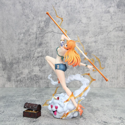 28Cm One Piece Anime Figures Nami Figure Zeus Action Figure Sexy PVC Statue Toys Statue Model Collection Ornament Toys Gift