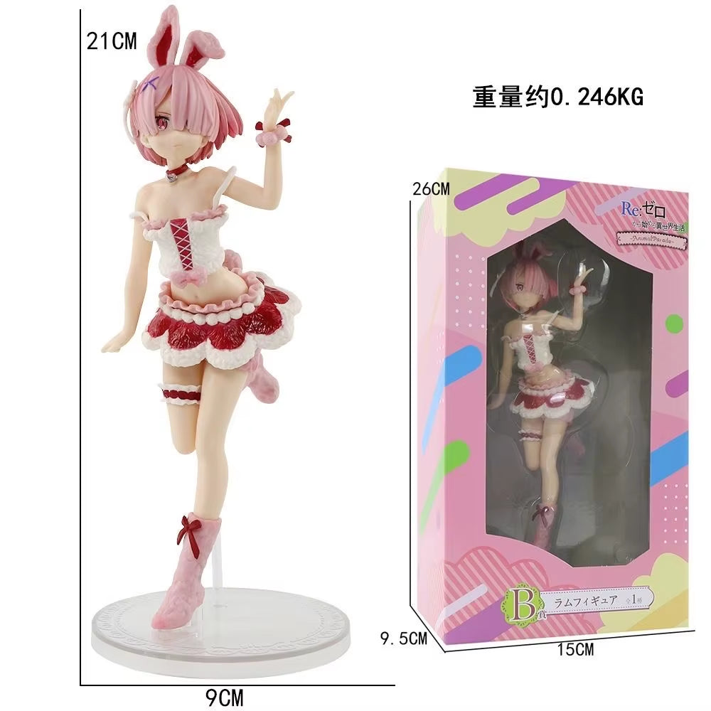 21CM Twin Sisters Anime Figure Rem Cute Figures Figurine Collectible Dolls Toys Decoration Box-Packed Christmas Present