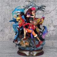 One Piece Anime Figurine Three Captain Figure Kid Trafalgar Law Luffy Action Pvc Model Statue Doll Collection Decoration Gifts