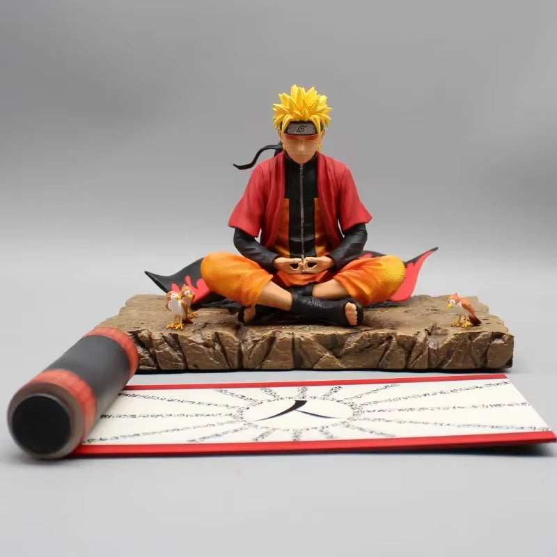 Uzumaki Naruto Anime Figure Naruto Action Figurine 16Cm Sit in Meditation Posture Statue Screen Decor Collectble Anime Toys Gift