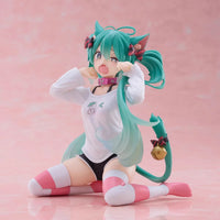 In Stock Original Taito Hatsune Miku Desktop Cute Action Figure 13Cm Neko T-Shirt Ver. Anime Figurine Kawaii Girl Model Toy Gift