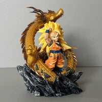 Q Version Dragon Ball Z Figure Ssj3 Goku Action Figures Dragon Fist Explosion 14CM PVC GK Statue Collectible Model Toys