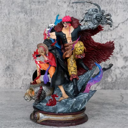 One Piece Anime Figurine Three Captain Figure Kid Trafalgar Law Luffy Action Pvc Model Statue Doll Collection Decoration Gifts