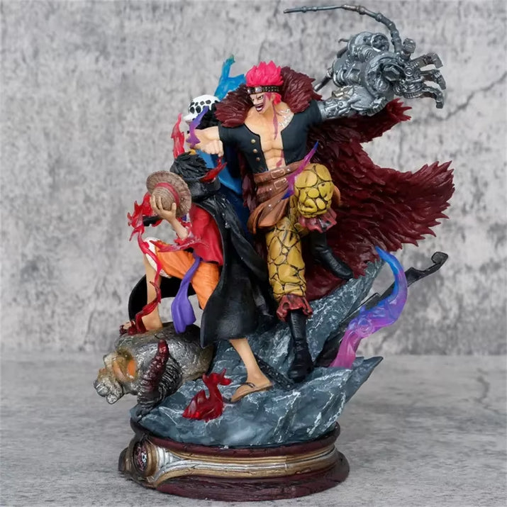 One Piece Anime Figurine Three Captain Figure Kid Trafalgar Law Luffy Action Pvc Model Statue Doll Collection Decoration Gifts
