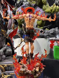 One Piece Figures Ace Anime Figure Portgas D Ace Action Figures Gk Figurine 28Cm Pvc with Light Statue Model Decora Toys Gift