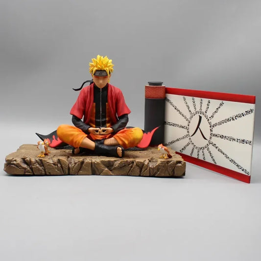 Uzumaki Naruto Anime Figure Naruto Action Figurine 16Cm Sit in Meditation Posture Statue Screen Decor Collectble Anime Toys Gift