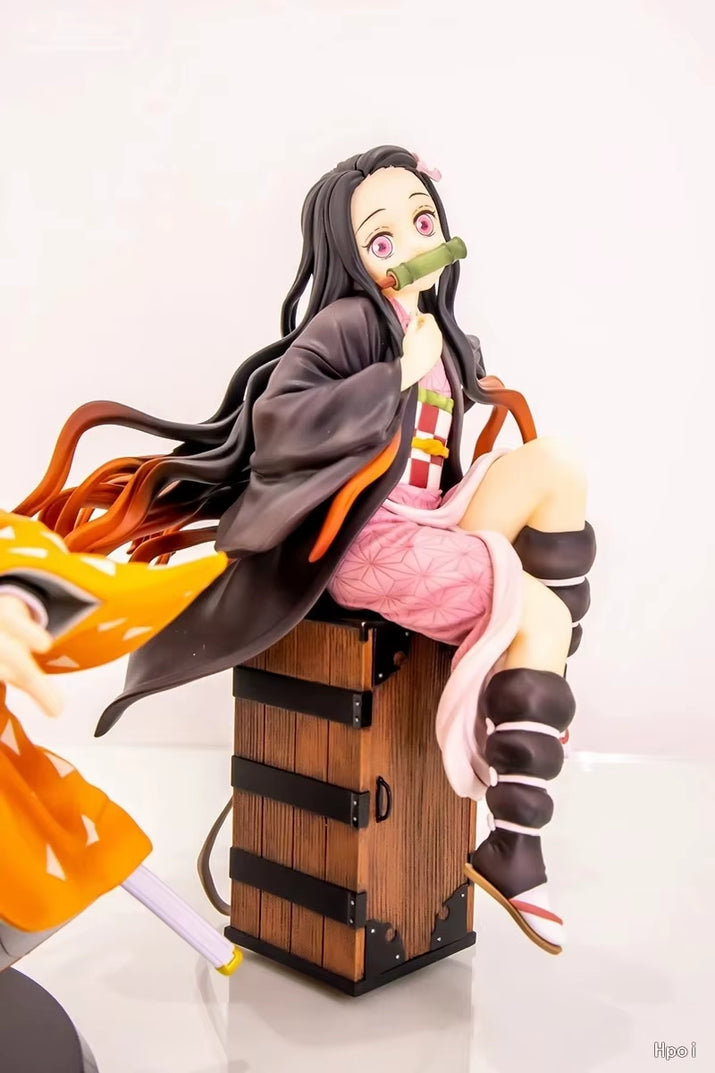 15CM Demon Slayer Kamado Nezuko Sitting Model Toy PVC Figure Toy Gift Collection Box Decoration Desktop Collection Decoration