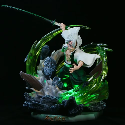 Demon Slayer Figure Gk Shinazugawa Sanemi Wind Column Luminous Pvc 30Cm Action Figure Collection Standing Model Toys Doll Gifts