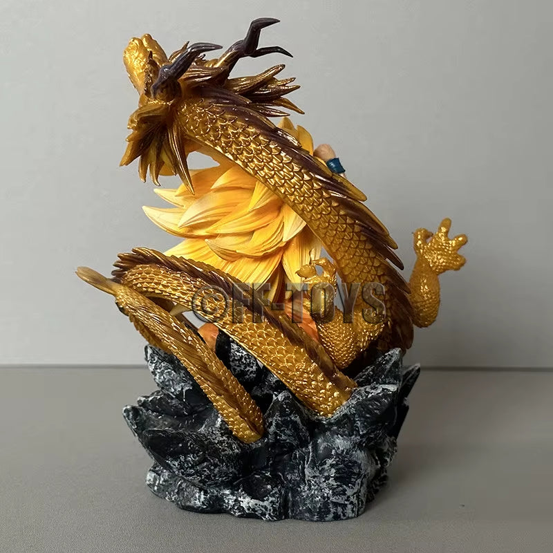 Q Version Dragon Ball Z Figure Ssj3 Goku Action Figures Dragon Fist Explosion 14CM PVC GK Statue Collectible Model Toys