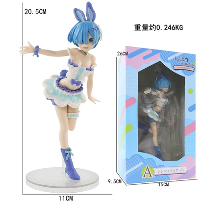 21CM Twin Sisters Anime Figure Rem Cute Figures Figurine Collectible Dolls Toys Decoration Box-Packed Christmas Present