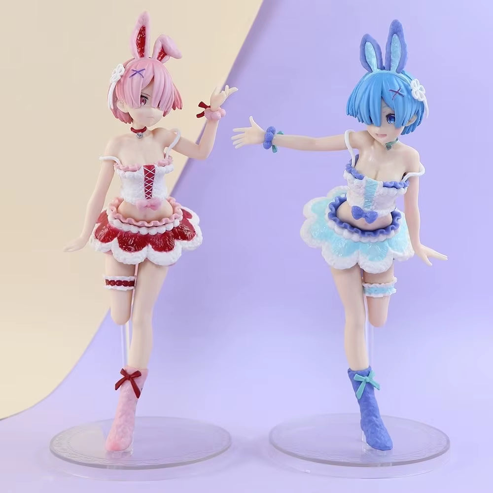 21CM Twin Sisters Anime Figure Rem Cute Figures Figurine Collectible Dolls Toys Decoration Box-Packed Christmas Present