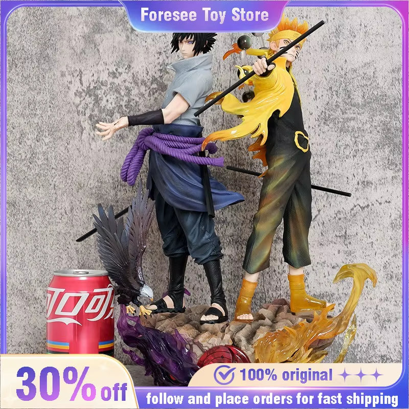 30Cm Naruto Shippuden Figurine Naruto Uzumaki Uchiha Sasuke Japanese Anime PVC Action Figure Toy Statue Collection Model Doll